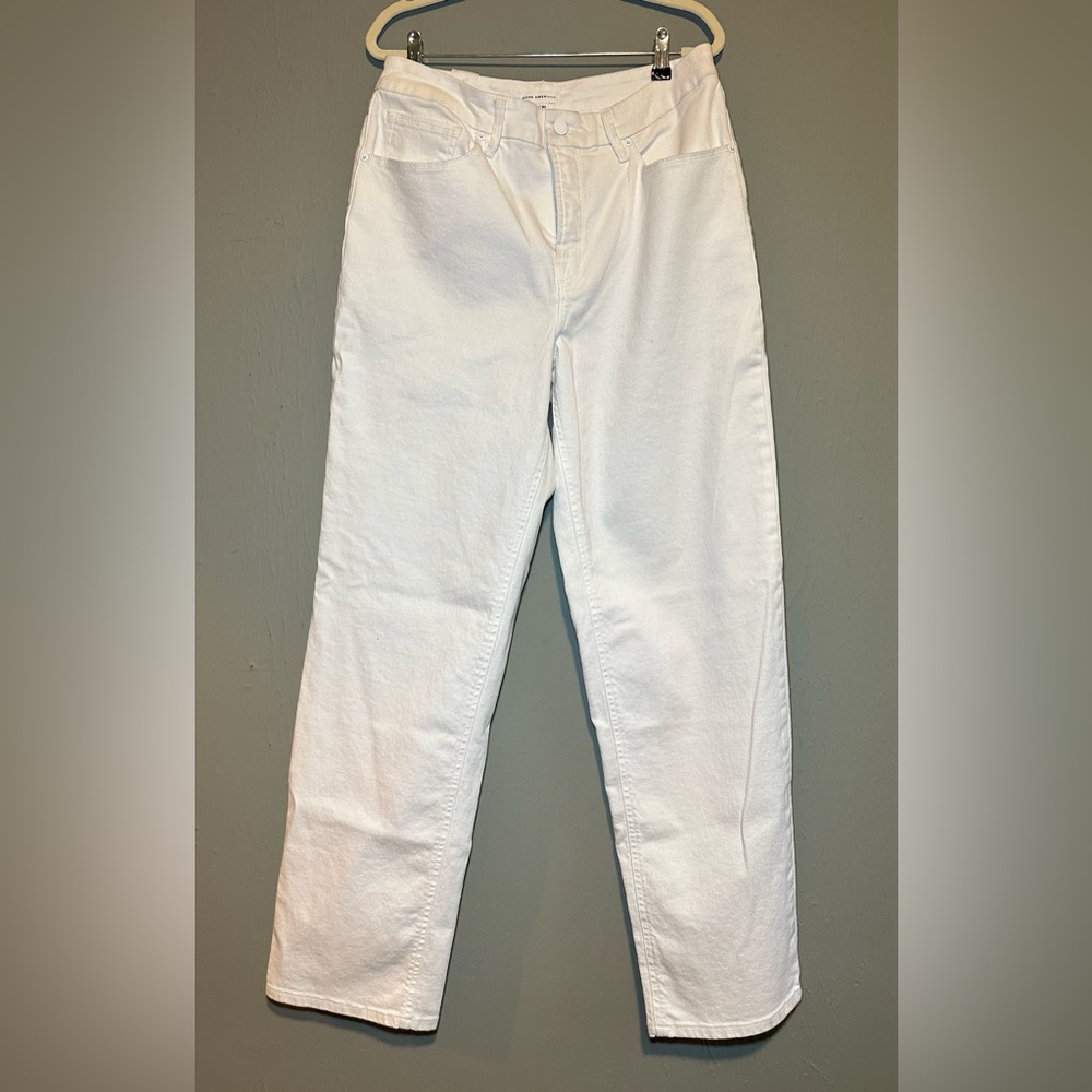 Good American Boyfriend High Rise Mom Jean White Denim Jeans - Women's Size 10